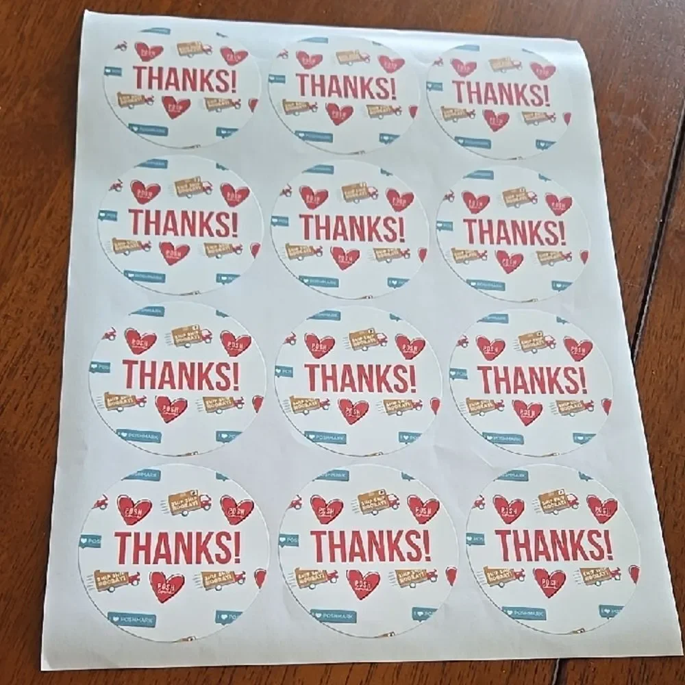 Thanks Stickers Sheet Poshmark Posh Swag Merch RARE big Sticker 1 Sheet 12 Indiv